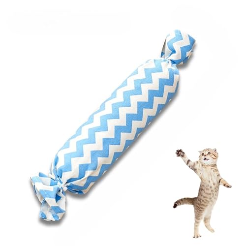 DAFORERAL Katzenminze-Süßigkeiten-Kissen-Spielzeug für Katzen, Jute-Kauspielzeug mit Glocke zum Zahnen von Kätzchen, weich und langlebig, selbstspielendes Katzenspielzeug zum Stressabbau (V3, groß) DAFORERAL Katzenminze-Süßigkeiten-Kissen-Spielzeug für Katzen, Jute-Kauspielzeug mit Glocke zum Zahnen von Kätzchen, weich und langlebig, selbstspielendes Katzenspielzeug zum Stressabbau (V3, groß) von DAFORERAL