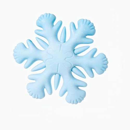 DAFORERAL Kauspielzeug für große Hunde, Schneeflockenform, langlebiges Silikon, interaktives Spielzeug für Corgi Border Collie, Zahnreinigungstraining, Spielen (blau) von DAFORERAL