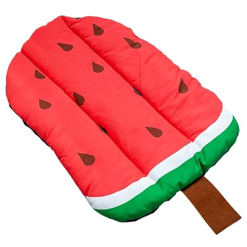 DAFORERAL Kühlende Haustiermatte für Hunde und Katzen, atmungsaktives Sommerpolster aus Eisseide mit Feuchtigkeitsbarriere, weiches, waschbares Haustierbett für alle Jahreszeiten (Wassermelone) von DAFORERAL