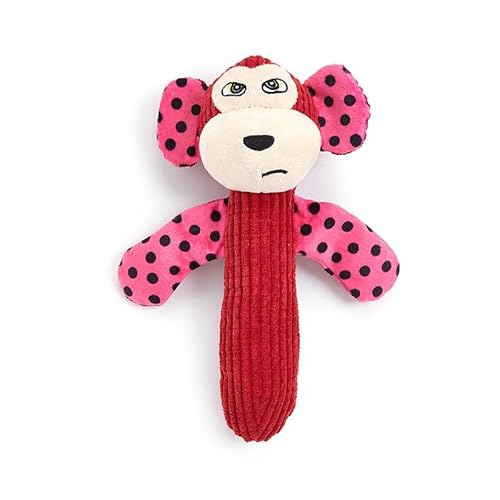 DAFORERAL Langes Tierförmiges Plüsch-Haustierspielzeug mit Knister- und Quietschgeräuschen, weiches Ananas-Fleece-Kauspielzeug für Katzen und Hunde, langlebiges und kuscheliges Kickspielzeug (Affe) von DAFORERAL