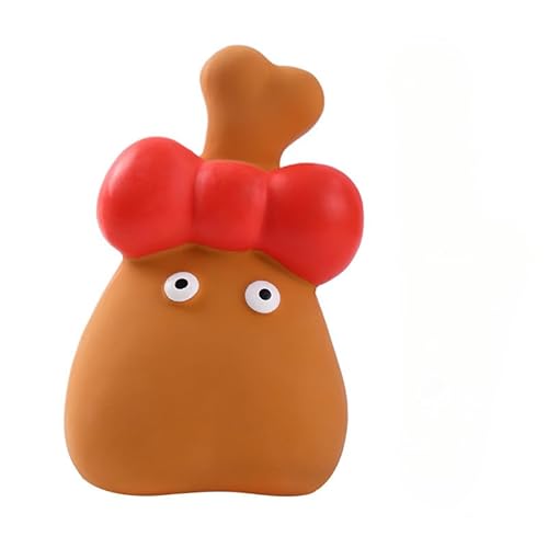 DAFORERAL Langlebiges Latex-Hundespielzeug mit Quietschelement, Kauresistentes Cartoon-Haustierspielzeug für interaktives Spielen und Zahnreinigung (Huhnschenkel) von DAFORERAL