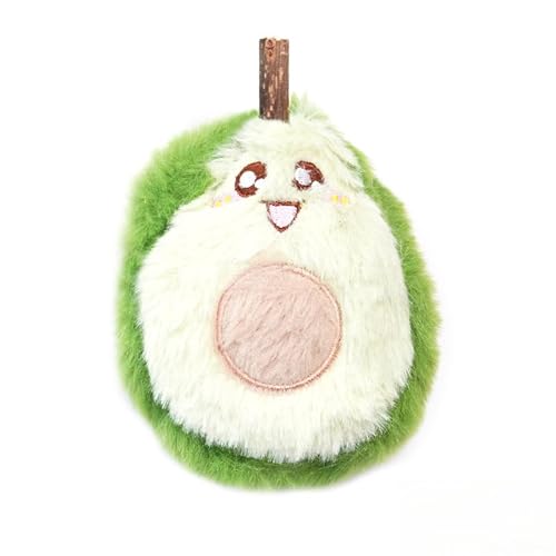 DAFORERAL Matatabi Katzenspielzeug, Kauresistenter Plüsch Obst Katzenminze Stick mit Hasenfell für Indoor Katzen Zahnen Selbstspiel und Stressabbau (Avocado) von DAFORERAL
