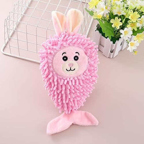 DAFORERAL Meerjungfrauenschwanz, Knisterplüsch für kleine Hunde, quietschendes Kauspielzeug für Zahnreinigung und Interaktion, Haustiergeschenk für Zwergspitz-Teddy (Rosa) von DAFORERAL