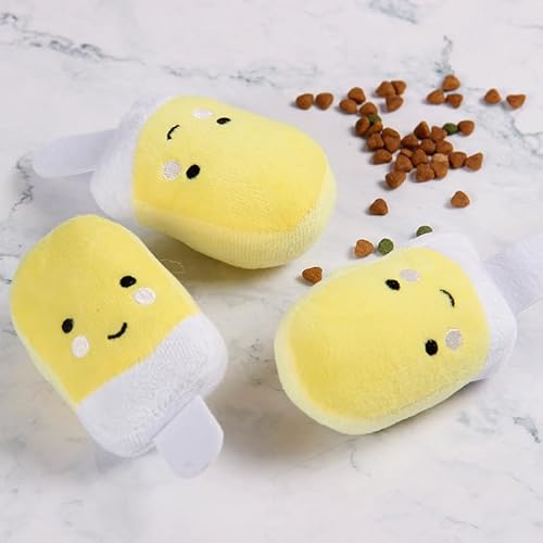 DAFORERAL Mini Ice Lolly Pet Toys, Soft Plush Squeaky Popsicle Toy Set for Cats and Small Dogs, 3 Pack with BB Sound, Indoor Langeedom Relief and Playtime Training for Chewing and Pouncing DAFORERAL Mini Ice Lolly Pet Toys, Soft Plush Squeaky Popsicle Toy Set for Cats and Small Dogs, 3 Pack with BB Sound, Indoor Langeedom Relief and Playtime Training for Chewing and Pouncing von DAFORERAL