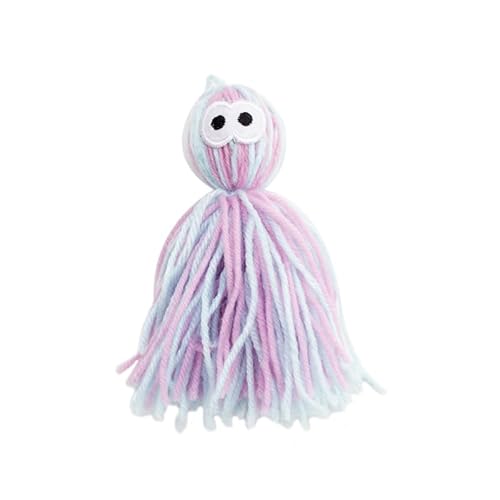 DAFORERAL Octopus Garn Katzenspielzeug, hängendes Kätzchen-Beißspielzeug für Solo-Spiel, interaktiver Kauball für Katzen, weiches strapazierfähiges Wollspielzeug (rosa und blau) von DAFORERAL