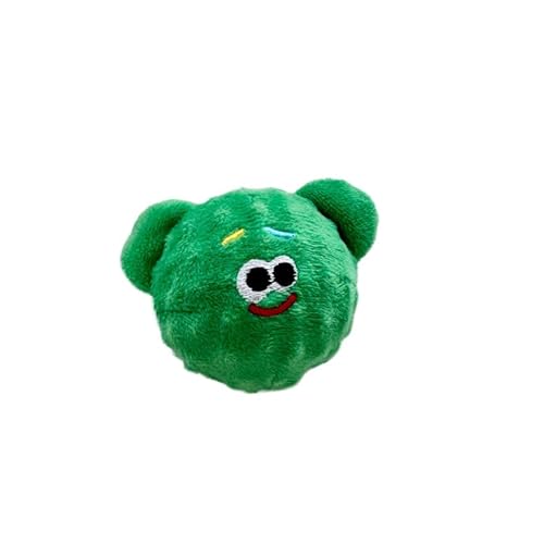 DAFORERAL Plüsch-Bär-Form, quietschendes Haustierspielzeug mit stacheligem TPR-Ball, Kauspielzeug für Hunde und Welpen, interaktiver lustiger Klangball für Zahnreinigung und Langeweile (grün) von DAFORERAL