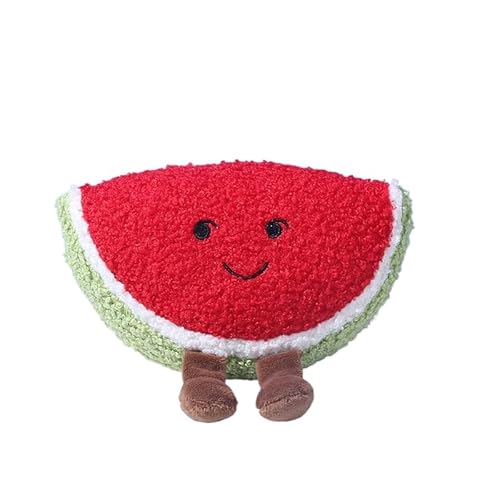 DAFORERAL Plüsch Fruchtförmiges Haustierspielzeug - Langlebiges Quietschendes & Bissfestes Hunde- und Katzenkauspielzeug zum Zahnen und Selbstspielen (Wassermelone) von DAFORERAL
