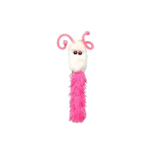 DAFORERAL Plüsch-Katzenspielzeug mit Katzenminze und Glocke, 25 cm, Mädchenförmiges Selbstspielspielzeug für Katzen, weiches Polyester, interaktives Beiß- und Trittspielzeug (Rosa) von DAFORERAL