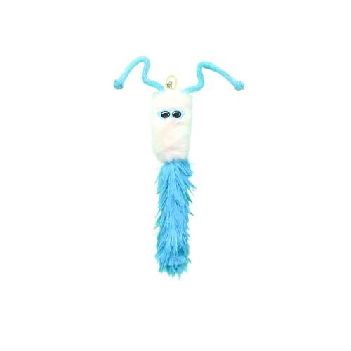 DAFORERAL Plüsch-Katzenspielzeug mit Katzenminze und Glocke, 25 cm, selbstspielendes Spielzeug für Katzen, weiches Polyester, interaktives Beiß- und Trittspielzeug (blau) von DAFORERAL