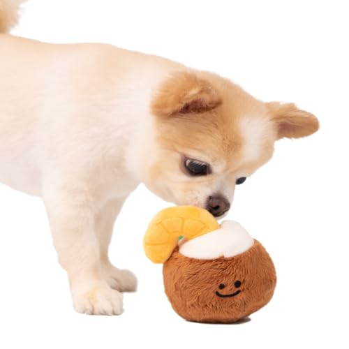 DAFORERAL Plüsch Kokosnuss Ball Schnüffelspielzeug - Interaktives Slow Feeder & Quietschendes Hundespielzeug - Engagierendes Haustierspielzeug mit Knister- & BB-Sound für Hunde & Katzen DAFORERAL Plüsch Kokosnuss Ball Schnüffelspielzeug - Interaktives Slow Feeder & Quietschendes Hundespielzeug - Engagierendes Haustierspielzeug mit Knister- & BB-Sound für Hunde & Katzen von DAFORERAL