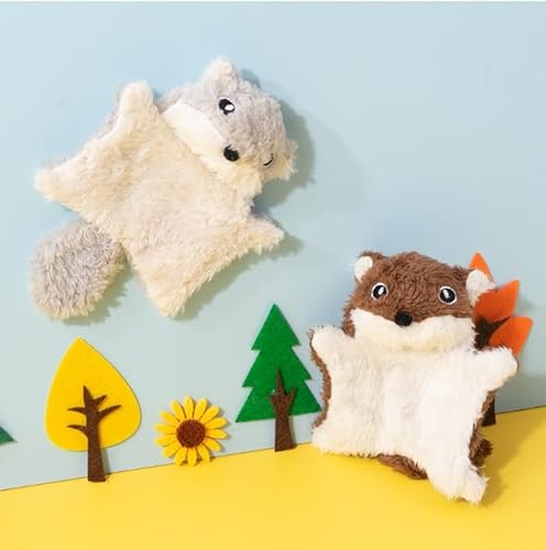 DAFORERAL Plüsch-Spielzeug für Haustiere, interaktives Geräusch, knisterndes Eichhörnchenspielzeug, weich, langlebig, Kauspielzeug für Hunde und Katzen, mit eingebettetem Knisterpapier, 2 Stück DAFORERAL Plüsch-Spielzeug für Haustiere, interaktives Geräusch, knisterndes Eichhörnchenspielzeug, weich, langlebig, Kauspielzeug für Hunde und Katzen, mit eingebettetem Knisterpapier, 2 Stück von DAFORERAL