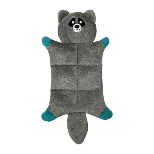 DAFORERAL Plüschspielzeug für Hunde und Katzen, niedliche Tierform, 16 x 30 cm, Kau- und Zerrspielzeug mit Quietscher, weiches bissfestes interaktives Spielspielzeug (Waschbär) von DAFORERAL