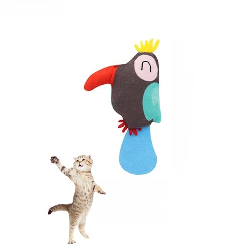 DAFORERAL Plüschtier Vogel Katzenspielzeug mit Katzenminze, niedliches und kaufestes Design für Zahnreinigung und Solospiel, weich und federnd mit PP-Baumwollfüllung (V4) von DAFORERAL