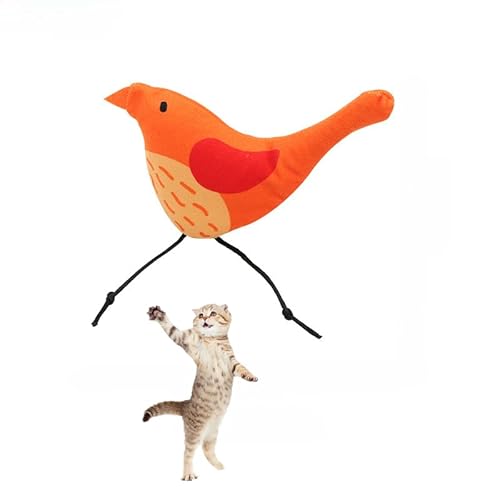 DAFORERAL Plüschtier Vogel Katzenspielzeug mit Katzenminze, niedliches und kaufestes Design für Zahnreinigung und Solospiel, weich und federnd mit PP-Baumwollfüllung (V5) von DAFORERAL