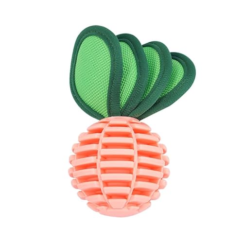 DAFORERAL Quietschender Hundeball aus TPU mit Blatt-Design, langlebiges Kauspielzeug für alle Hunderassen, strukturierter Gitterball für Zahnreinigung und Solospiel (V2) von DAFORERAL