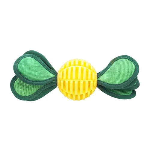 DAFORERAL Quietschender Hundeball aus TPU mit Blatt-Design, langlebiges Kauspielzeug für alle Hunderassen, strukturierter Gitterball für Zahnreinigung und Solospiel (V4) von DAFORERAL