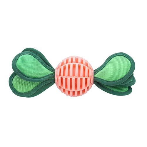 DAFORERAL Quietschender Hundeball aus TPU mit Blatt-Design, langlebiges Kauspielzeug für alle Hunderassen, strukturierter Gitterball für Zahnreinigung und Solospiel (V5) von DAFORERAL