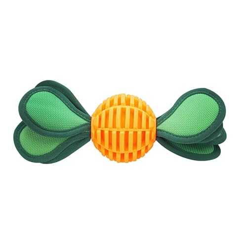 DAFORERAL Quietschender Hundeball aus TPU mit Blatt-Design, langlebiges Kauspielzeug für alle Hunderassen, strukturierter Gitterball für Zahnreinigung und Solospiel (V6) von DAFORERAL