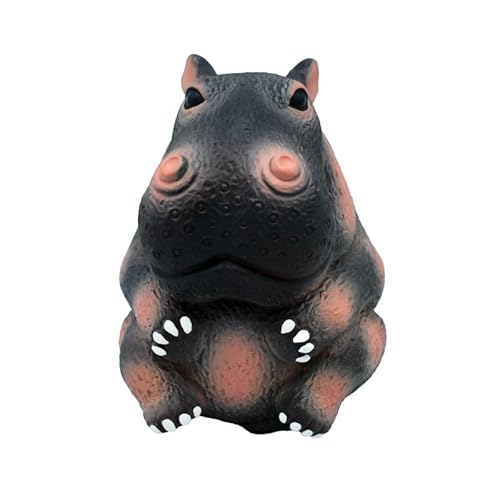 DAFORERAL Quietschender Tierball Hundespielzeug aus Latex, langlebiges Kauspielzeug für Welpen und große Hunde, weiche runde Form für Zahnpflege und interaktives Spielen (Hippo) von DAFORERAL