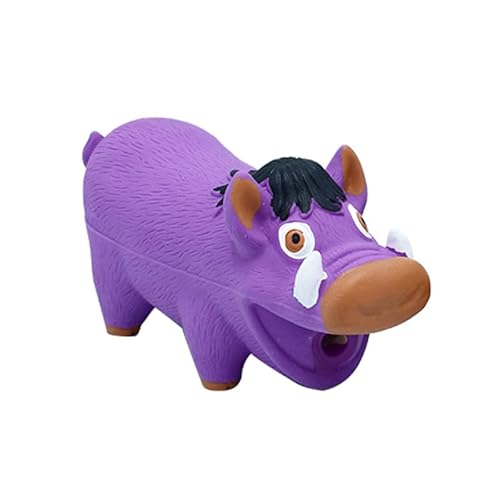 DAFORERAL Quietschendes Hundespielzeug aus Latex, 18 x 7 cm, langlebiges Kauspielzeug für mittelgroße und große Hunde, lustiges Tiergeräusch für Stressabbau und Mundpflege (lila) von DAFORERAL