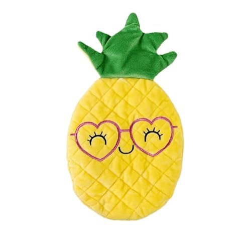 DAFORERAL Quietschendes und knisterndes Plüsch-Hundespielzeug für den Sommer, Kau- und Zahnreinigung, interaktives Spielzeug für kleine und große Hunde, mehrere lustige Designs (Ananas) von DAFORERAL