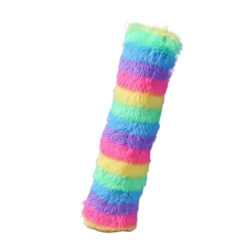 DAFORERAL Regenbogen Plüsch Katze Kicker Spielzeug, Interaktives Langes Kissen für Katzen mit Katzenminze und Quietscher, Weiches Kauspielzeug für Langeweile Linderung und Spielzeit (A01) von DAFORERAL