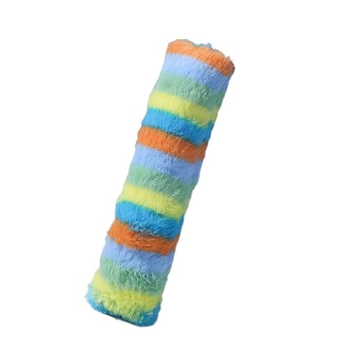 DAFORERAL Regenbogen Plüsch Katze Kicker Spielzeug, Interaktives Langes Kissen für Katzen mit Katzenminze und Quietscher, Weiches Kauspielzeug für Langeweile Linderung und Spielzeit (A03) von DAFORERAL