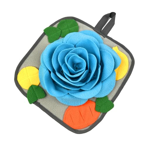 DAFORERAL Schnüffelmatte für kleine Haustiere, für Kaninchen, Hamster und Meerschweinchen, 30 × 30 cm, Blumenfütterungsspielzeug für langsames Fressen, Stressabbau und geistige Stimulation (Blau) DAFORERAL Schnüffelmatte für kleine Haustiere, für Kaninchen, Hamster und Meerschweinchen, 30 × 30 cm, Blumenfütterungsspielzeug für langsames Fressen, Stressabbau und geistige Stimulation (Blau) von DAFORERAL