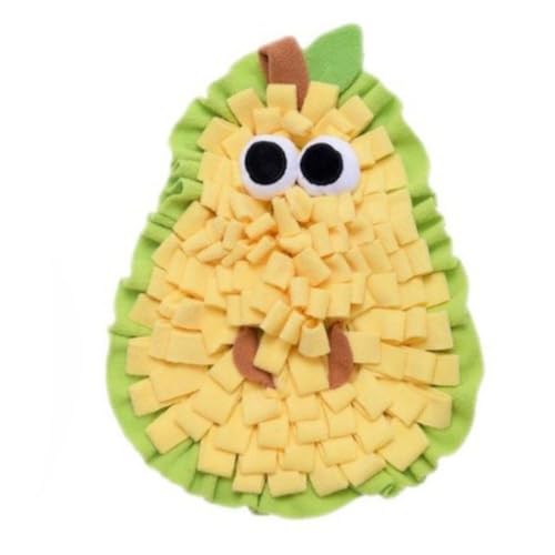 DAFORERAL Schnüffelmatte in Fruchtform für Haustiere, Futtermatte mit Knisterpapier für Hunde, Kaninchen, Meerschweinchen, weiches Plüsch-Anreicherungsspielzeug für Stressabbau (Yali) von DAFORERAL