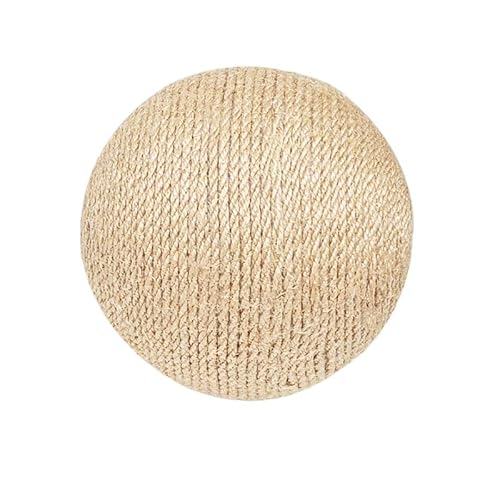 DAFORERAL Sisalseil-Ball, Katzenspielzeug zum Kratzen und zur Krallenpflege, langlebiger Naturfaserball für Hauskatzen, alle Altersgruppen, sicheres und lustiges Spielen (Gelb, 16 cm) von DAFORERAL