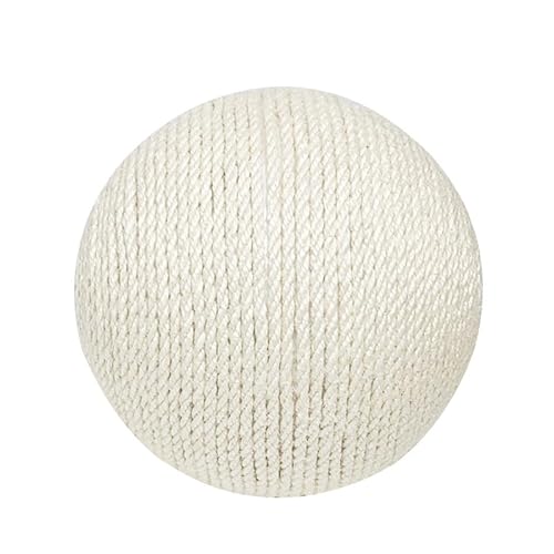 DAFORERAL Sisalseil-Ball, Katzenspielzeug zum Kratzen und zur Krallenpflege, langlebiger Naturfaserball für Hauskatzen, alle Altersgruppen, sicheres und lustiges Spielen (Weiß, 16 cm) von DAFORERAL