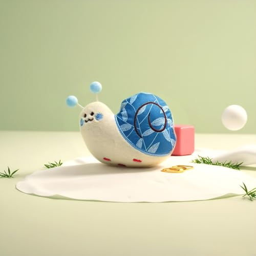 DAFORERAL Snail Plüsch Hundespielzeug zum Kauen und Zahnen, kleines weiches quietschendes Haustierspielzeug für Welpen, niedliches interaktives Spielzeug für Langeweile (blau) von DAFORERAL