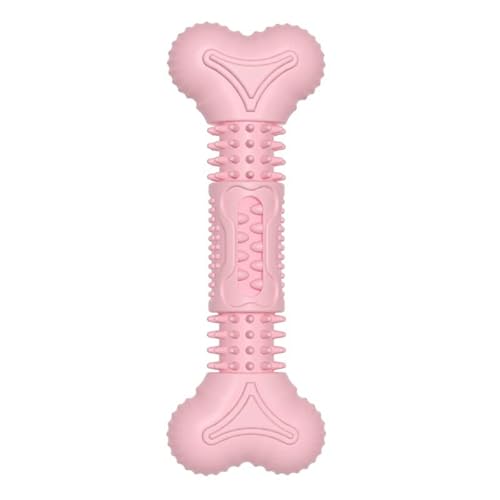 DAFORERAL TPR Bone Dog Chew Toy, Durable Teeth Cleaning Toy for Medium Small Dogs, Tough Chew Bone for Tething Training and Langeweile Relief (Pink) von DAFORERAL
