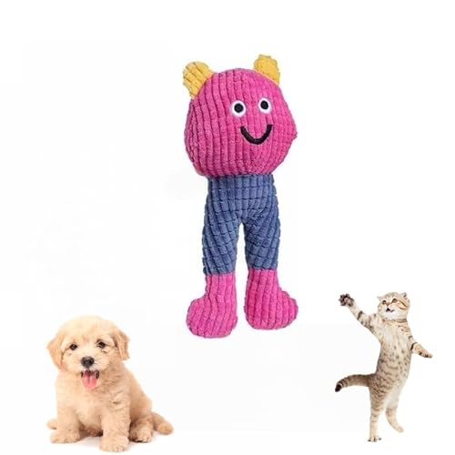 DAFORERAL Weiches Plüsch-Kauspielzeug für Hunde und Katzen, interaktives Quietschspielzeug mit Katzenminze, waschbar, langlebig, Zerren, Spielfutter, Form (V2) von DAFORERAL