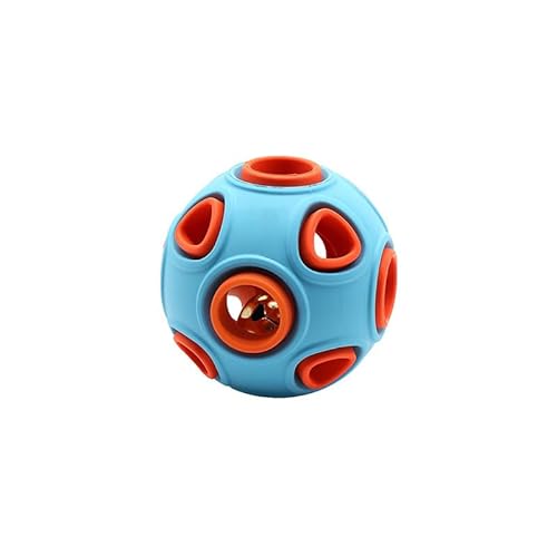 DAFORERAL Zweilagiger quietschender und im Dunkeln leuchtender Hundespielzeugball, Kauspielzeug aus Naturkautschuk mit Glocke, Zahngesundheit, Leckerli-Spender und interaktives Haustierspielzeug (Blau DAFORERAL Zweilagiger quietschender und im Dunkeln leuchtender Hundespielzeugball, Kauspielzeug aus Naturkautschuk mit Glocke, Zahngesundheit, Leckerli-Spender und interaktives Haustierspielzeug (Blau von DAFORERAL