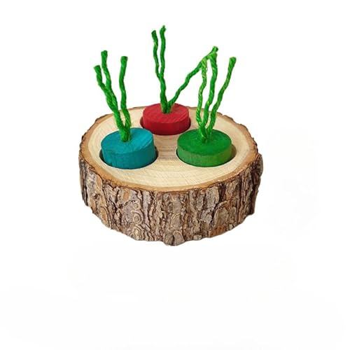 Hamster-Futtersuch-Spielzeug, natürliche Holz-Leckerli-Box für Meerschweinchen, Kaninchen, Chinchillas, Kau-Puzzle-Spielzeug mit abnehmbarem Deckel, fördert Erkundung und Spaß-Lebensraum-Anreicherung Hamster-Futtersuch-Spielzeug, natürliche Holz-Leckerli-Box für Meerschweinchen, Kaninchen, Chinchillas, Kau-Puzzle-Spielzeug mit abnehmbarem Deckel, fördert Erkundung und Spaß-Lebensraum-Anreicherung von DAFORERAL