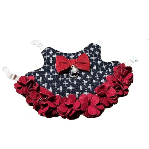 Haustierkleid für Kaninchen und Kleintiere, weich, atmungsaktiv, Blumenrock für Holland-Lops, Meerschweinchen, Zwergkaninchen, Katzen (Rot, Medium) von DAFORERAL