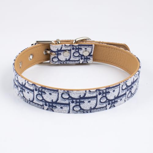 Hundehalsband für Katzen und Hunde, verstellbare Größen für kleine, mittelgroße und große Rassen, floraler Schriftzug mit Metallschnalle, verstärktes Design für lange Lebensdauer (Blau, 2 x 45 cm) Hundehalsband für Katzen und Hunde, verstellbare Größen für kleine, mittelgroße und große Rassen, floraler Schriftzug mit Metallschnalle, verstärktes Design für lange Lebensdauer (Blau, 2 x 45 cm) von DAFORERAL