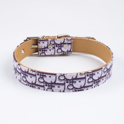 Hundehalsband für Katzen und Hunde, verstellbare Größen für kleine, mittelgroße und große Rassen, floraler Schriftzug mit Metallschnalle, verstärktes Design für lange Lebensdauer (Lila, 2 x 45 cm) Hundehalsband für Katzen und Hunde, verstellbare Größen für kleine, mittelgroße und große Rassen, floraler Schriftzug mit Metallschnalle, verstärktes Design für lange Lebensdauer (Lila, 2 x 45 cm) von DAFORERAL