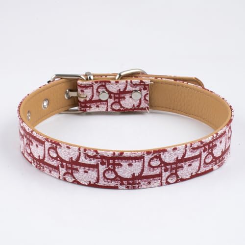 Hundehalsband für Katzen und Hunde, verstellbare Größen für kleine, mittelgroße und große Rassen, floraler Schriftzug mit Metallschnalle, verstärktes Design für lange Lebensdauer (Rot, 2 x 45 cm) Hundehalsband für Katzen und Hunde, verstellbare Größen für kleine, mittelgroße und große Rassen, floraler Schriftzug mit Metallschnalle, verstärktes Design für lange Lebensdauer (Rot, 2 x 45 cm) von DAFORERAL