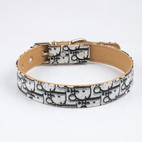 Hundehalsband für Katzen und Hunde, verstellbare Größen für kleine, mittelgroße und große Rassen, floraler Schriftzug mit Metallschnalle, verstärktes Design für lange Lebensdauer (Schwarz, 2 x 45 cm) Hundehalsband für Katzen und Hunde, verstellbare Größen für kleine, mittelgroße und große Rassen, floraler Schriftzug mit Metallschnalle, verstärktes Design für lange Lebensdauer (Schwarz, 2 x 45 cm) von DAFORERAL