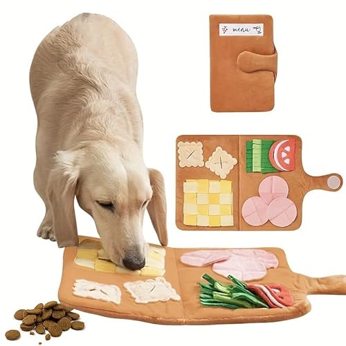 Interaktive Schnüffelmatte für Hunde, Plüsch, langsames Füttern, Puzzle-Spielzeug, Polyester-Leckerli-Spender-Pad für kleine bis mittelgroße Hunde, natürliche Futterverhaltensförderung Interaktive Schnüffelmatte für Hunde, Plüsch, langsames Füttern, Puzzle-Spielzeug, Polyester-Leckerli-Spender-Pad für kleine bis mittelgroße Hunde, natürliche Futterverhaltensförderung von DAFORERAL