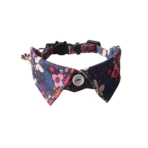 Katzenhalsband mit Fliege im britischen Gentleman-Stil, mit Glöckchen, verstellbare Größe 18–28 cm, handgefertigte Nähte, Anti-Erstickungs-Sicherheitsschnalle (A06) von DAFORERAL