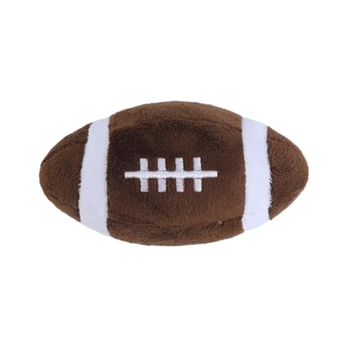 Langlebiges Kauspielzeug für Hunde, Plüsch-Fußball, Tennis und Rugbyball, interaktiv und bissfest, für Katzen und Hunde (Rugby) von DAFORERAL