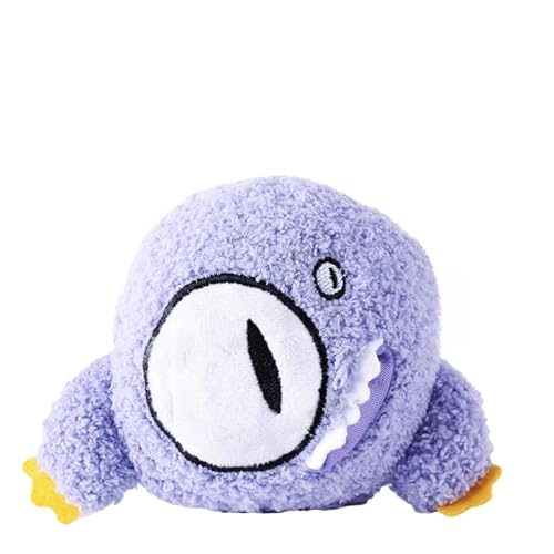 Leckerli-Dosierspielzeug, einäugiges Monster-Design, quietschendes Crinkle-Interaktives Kauspielzeug für kleine mittelgroße Hunde, verstecken Sie Futter-Puzzle-Spielen (lila) von DAFORERAL