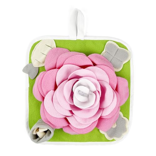 Schnüffelmatte in Blumenform für Hunde - Slow Feeder Interaktives Futterspielzeug für mittlere & kleine Rassen, ideal für Welpen und Kleintiere (Rosa) von DAFORERAL