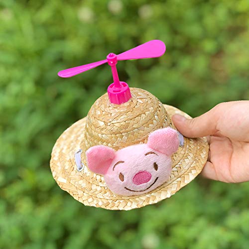 Sommer-Strohhut für Haustiere, niedlicher dekorativer Hut für Katzen und kleine Hunde, Bambus-Libellen-Design, Foto-Requisite, Zwei (A02, S) von DAFORERAL