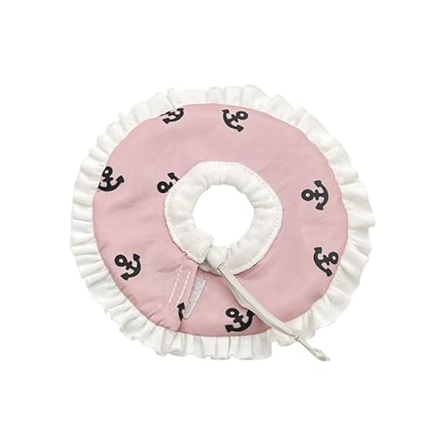 Verstellbares Halsband für kleine Haustiere, weiches, leichtes E-Halsband für Meerschweinchen, Kaninchen, Zuckergleiter und Igel, Anti-Leck-Schutzdesign (L, Rosa) von DAFORERAL