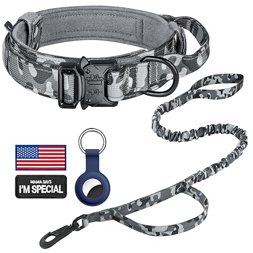 DAGANXI Taktisches Hundehalsband, verstellbares Militärtraining Nylon Hundehalsband mit Kontrollgriff und Schwermetallschnalle für mittelgroße und große Hunde, mit Patches und Airtags-Hülle (XXL, DAGANXI Taktisches Hundehalsband, verstellbares Militärtraining Nylon Hundehalsband mit Kontrollgriff und Schwermetallschnalle für mittelgroße und große Hunde, mit Patches und Airtags-Hülle (XXL, von DAGANXI