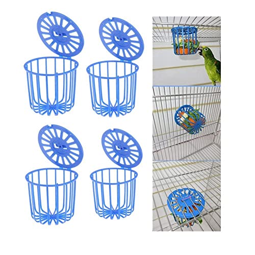 Papageien-Vogelfutterstation Käfig Obst Gemüse Halter Käfig Zubehör Korb Zubehör Hängebehälter Vogel Haustier Blau Spielzeug von DAGEE